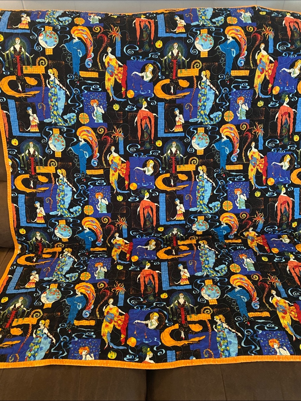 Quilt Throw Moon Goddess Celestial 40”x47”